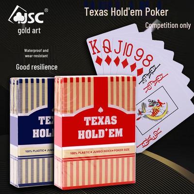 Gold Art 606 Waterproof Texas Hold'em Poker Cards, Large Font, Durable and Washable