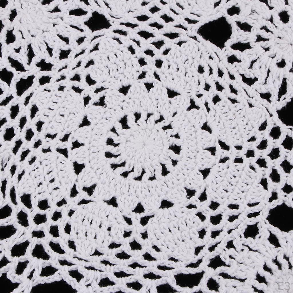 Cotton Lace Crochet Doilies Placemat Flower Square Shape Table Mat Coaster