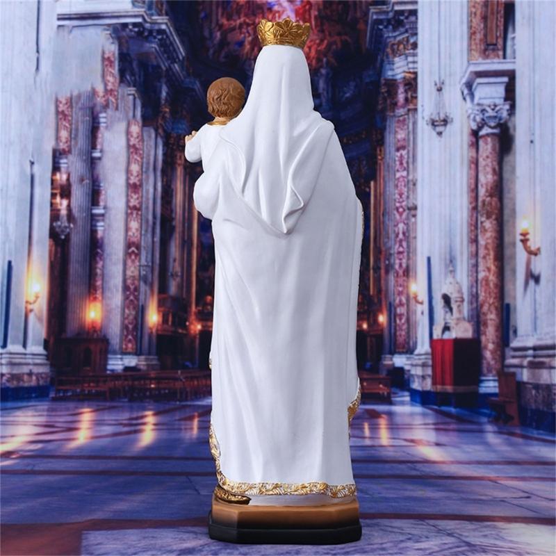 62KD Timelessly Mother With Child Statue Premium Resin Countertops Religious Decors