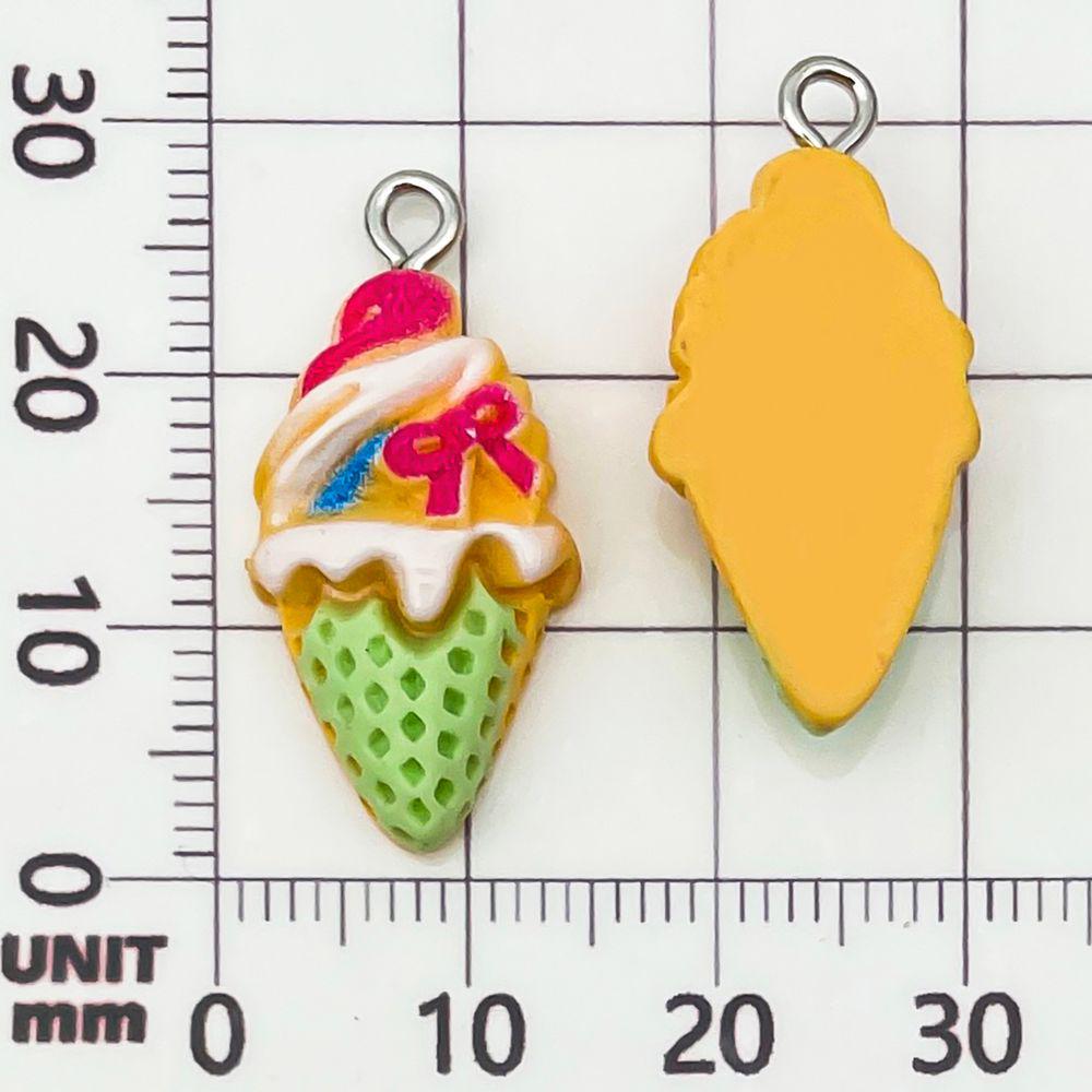 12 Colorful Resin Ice Cream Cone Charms for DIY Jewelry