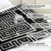 Nordic Black and White Striped Throw Blanket - Minimalist Geometric Motif Soft Lightweight Accent for Sofa Bed Travel Office