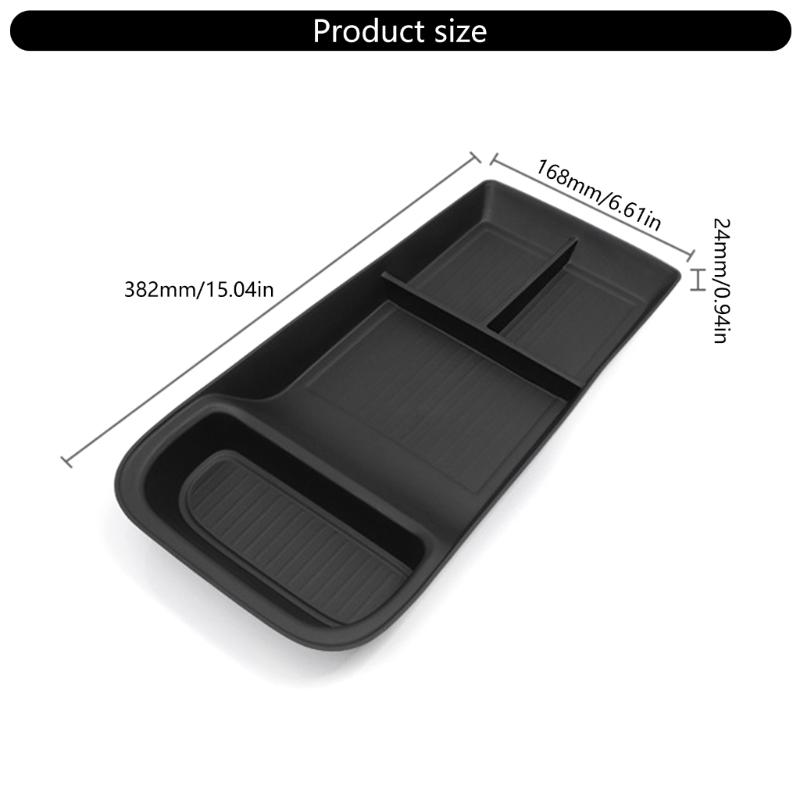 Car Center Console Storage Compartment Organizer Anti Scratch TPE Tray Suitable For Tidying Essential Easy Installation