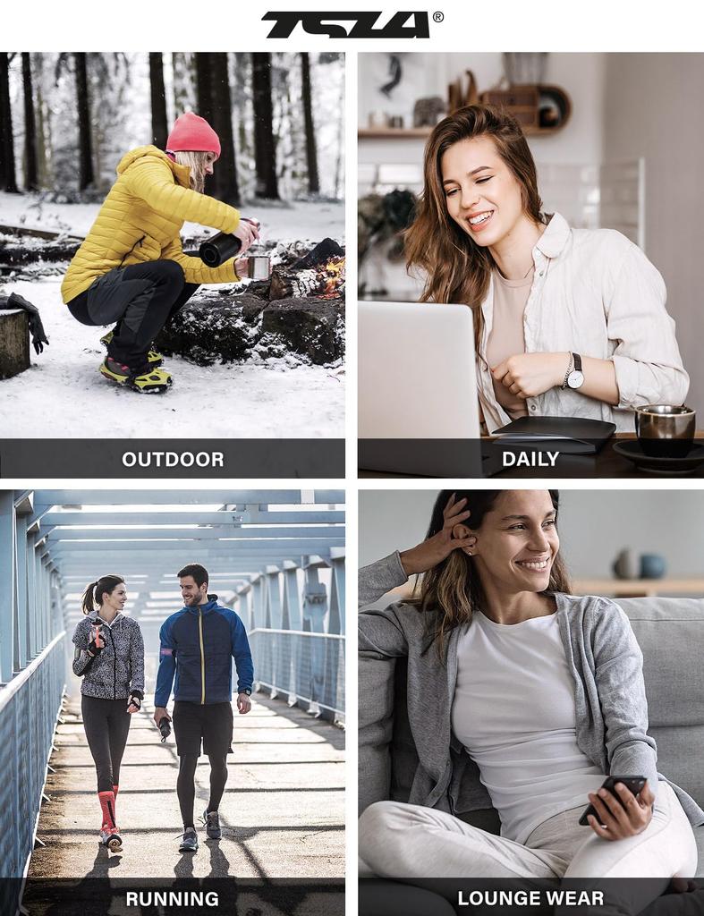 Ensemble de Sous-vêtements Thermiques Tesla Chauds et Sous-vêtements pour et Hiver Chauds et Coupe-vent Sous-vêtements Femme (Haut Bas) [Isolé, Évacuant l'humidité,