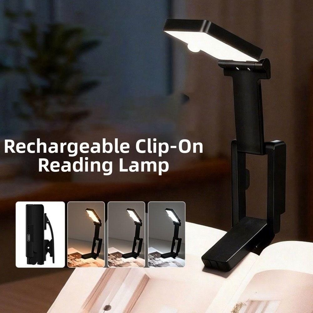 Eye Protection Foldable Desk Lamp USB Charging Adjustable Brightness Study Lamp 3 Color Energy Saving Book Light Bedside