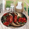 Cute Christmas Day Gift Bell Santa Claus Snowman Christmas Tree round rug Home Soft Decorative Anti slip Chair Mat Carpet Outdoor Floor Mat Carpet 32