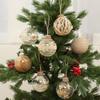 Striped Transparent Linen Christmas Ball Ornaments Set for Tree Decoration