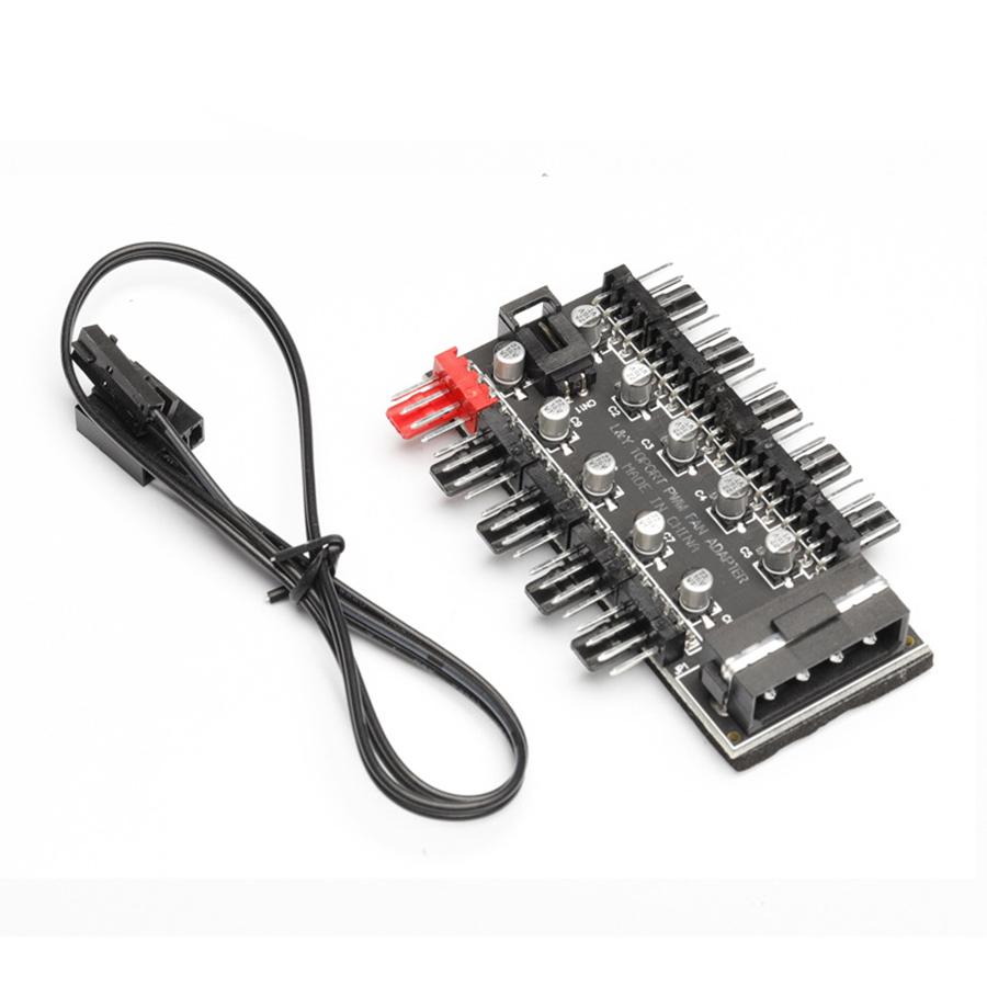10 Ports PWM 4pin CPU Cooler / Case / Chassis Cooling Fan PWM Fan Hub Controller