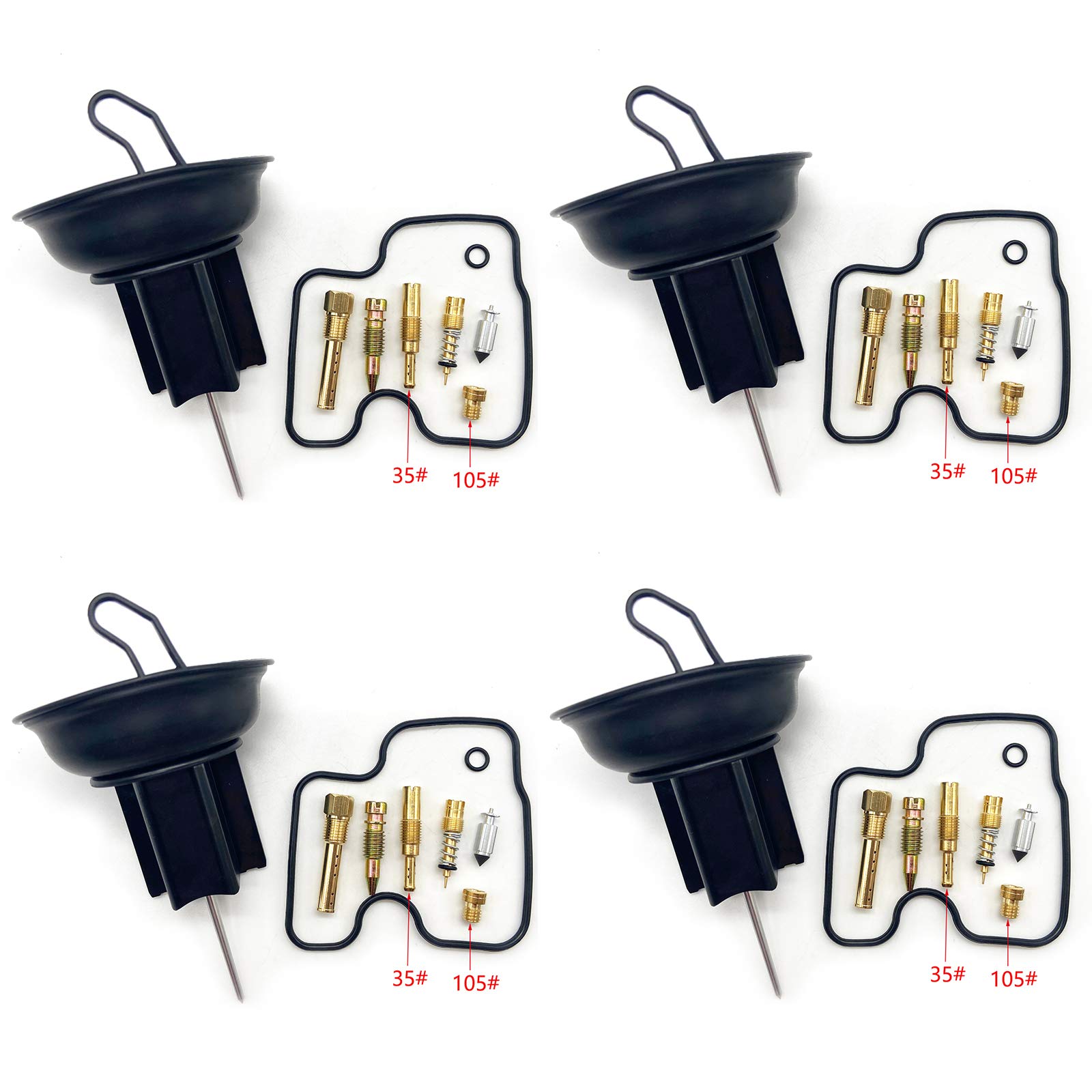 

4 Set Carburetor Repair Kit HMHonda CBR250RR MC22 Motorcycle CBR22 Keihin Carburetor Repair Kit Compatible to Configure Plunger Diaphragm Assembly