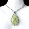 Collana con Catena Intrecciata Fatta a Mano in Acciaio Inossidabile 1720 con Ciondolo in Pietra di Agata Cristallo