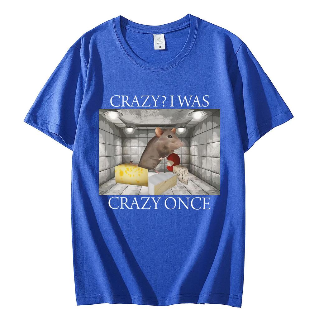 Crazy Rat Funny Meme TShirt Men Women Clothing High Quality Fashion Oversized TShirts Summer Casual Cotton T Shirt Streetwear