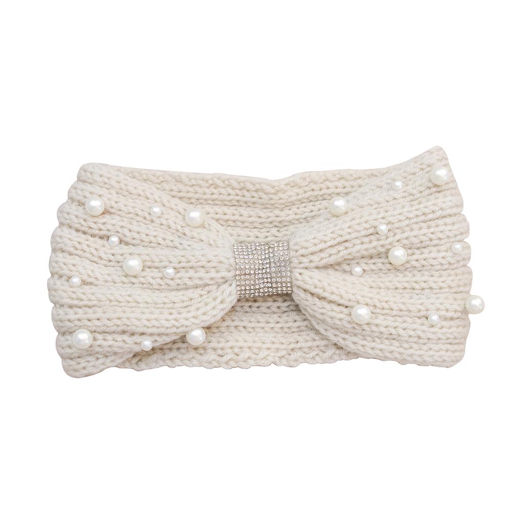 1PC Winter Pearl Headband for Women Wool Knitted Headbands New Cotton Headwear Elastic Hair Band Hair Accessories