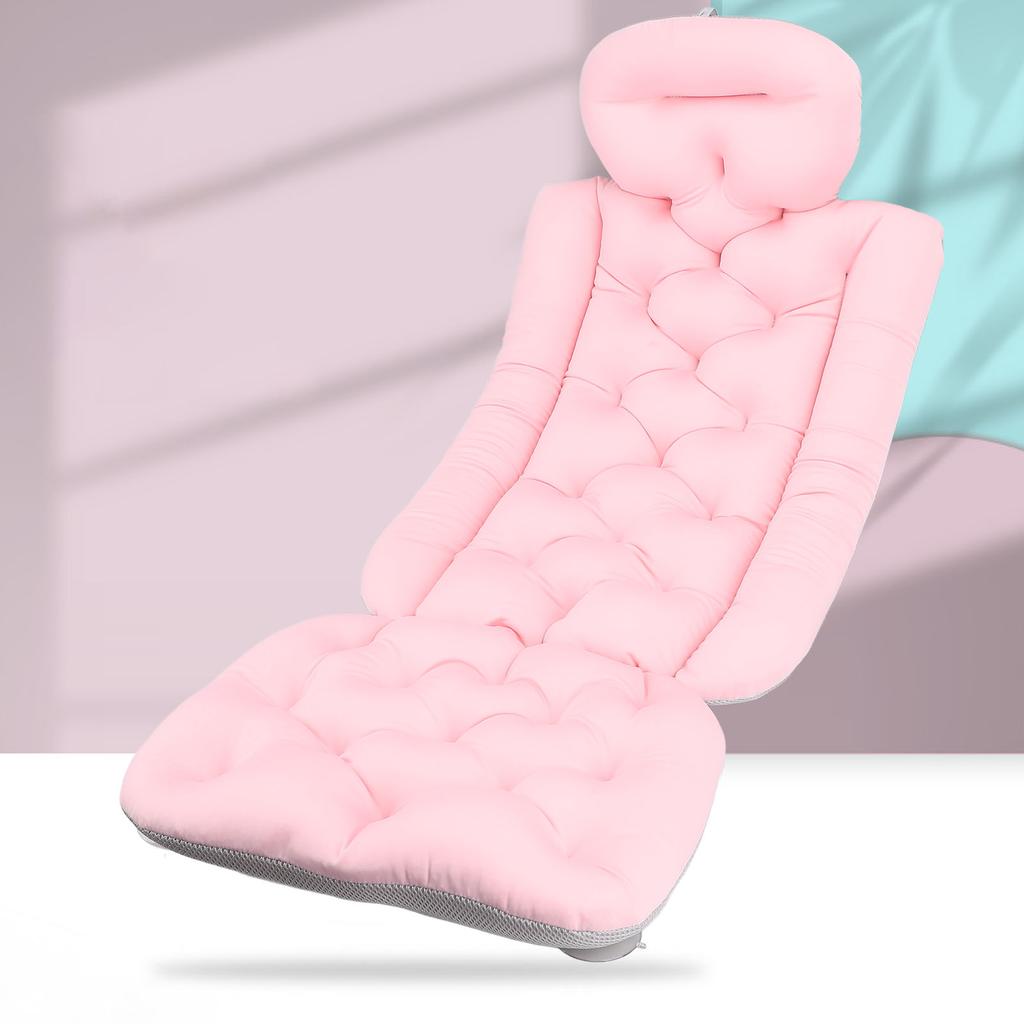 Full Body Bath Pillow Lengthened Type Adult Bath Mat for Hd Neck Support with Suction Cups