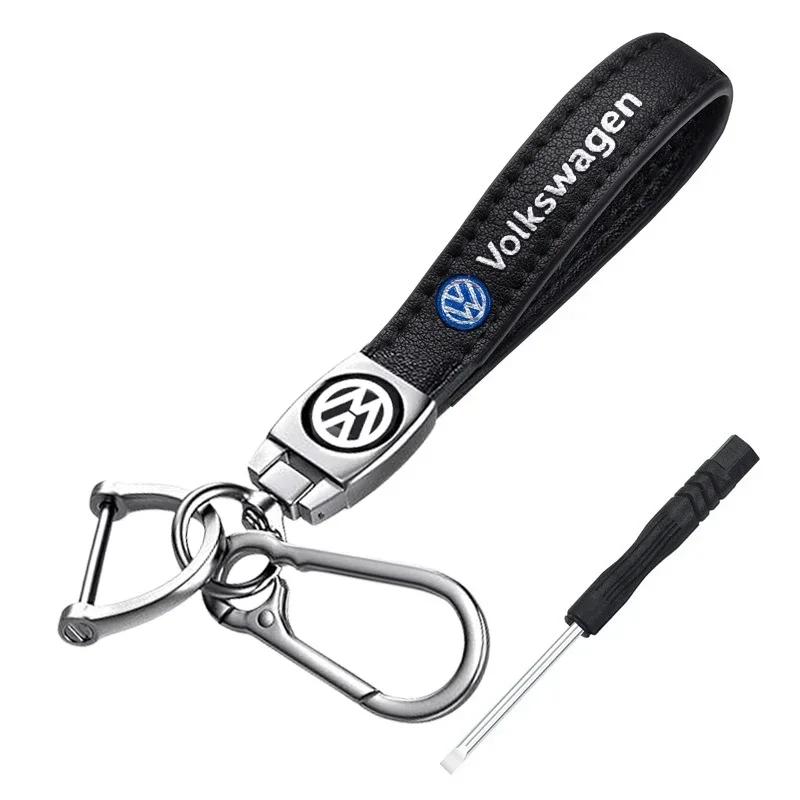 2025 Hot Luxury Leather Keyring Fashion Car Logo Keychain Pendant for Volkswagen Golf Passat Jetta Touareg Tiguan Polo Sharan Sa