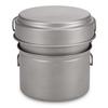 Camping Titanium Cookware Set 1000ml 750ml Pot Pan Spoon Set for Outdoor Camping Hiking Backpacking Picnic Cooking