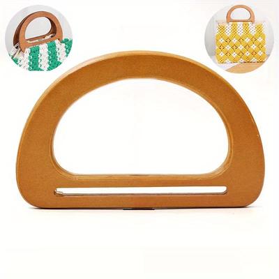 2pcs D-Shaped Wooden Bag Handles, Many Colors, Replacement Accessories for Handbags, DIY Craft Supplies