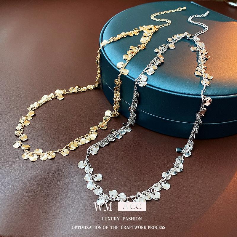 

Ожерелье с пайетками в виде геометрических кругов из Европы и Америки с персонализированной цепочкой на ключицу интернет-знаменитости