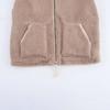 Women's 2024 Winter Camel Lambswool High Neck Zip Jacket with Side Stripe