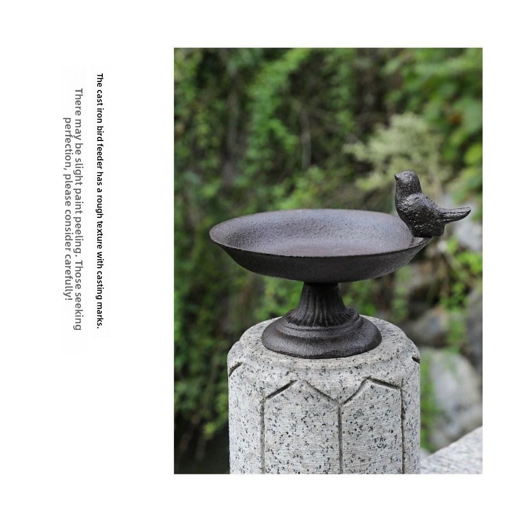 Nostalgic Bird Bath Retro Bird Water Bowl Craft Ornament Petal Bird Feeder Basin  Living Room