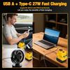 Zigarettenanzünder-Schnittstelle Stromversorgung für Dewalt/Milwaukee 18V Li-Ionen-Akku DC 12V Abwärtswandler Regler mit USB Typ C