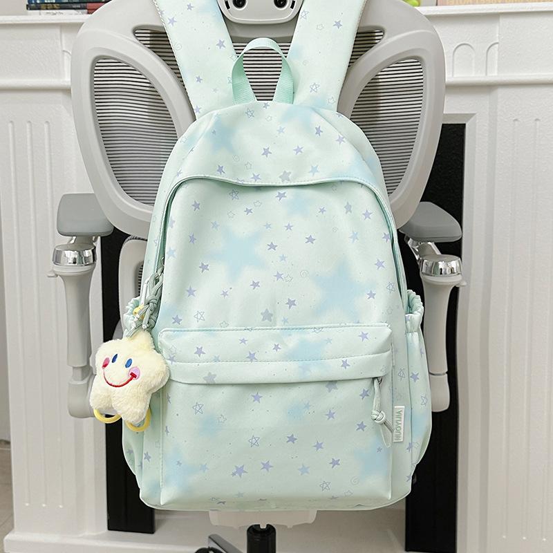 Schoolbag Korean small fresh schoolbag female college student simple versatile printed backpack lightweight large capacity high school backpack