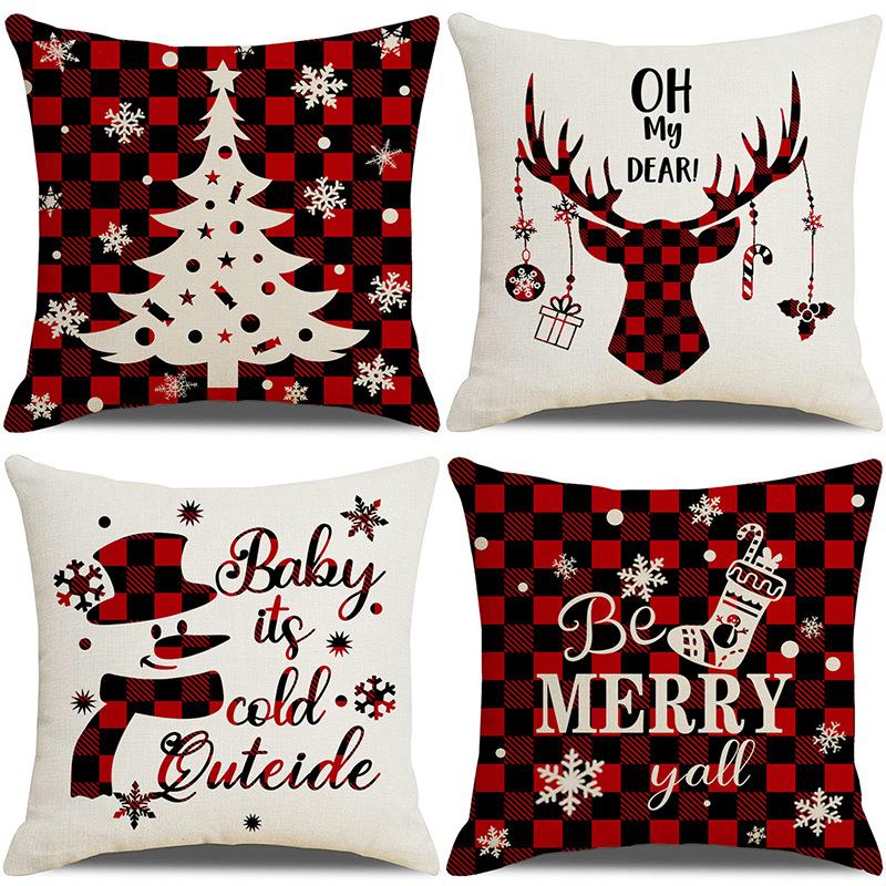 Christmas Pillowcase Combination Multi-patterned Cushion Party Festive Sofa Living Room Pillowcase Pillowcase