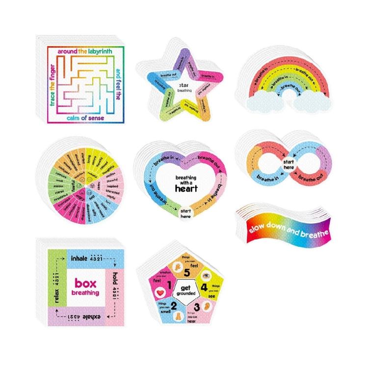 8/9 Pcs Textured Calm Sticker Anxiety Calming Sticker Anxiety Sensory Sticker Stress Relief Sticker for Office