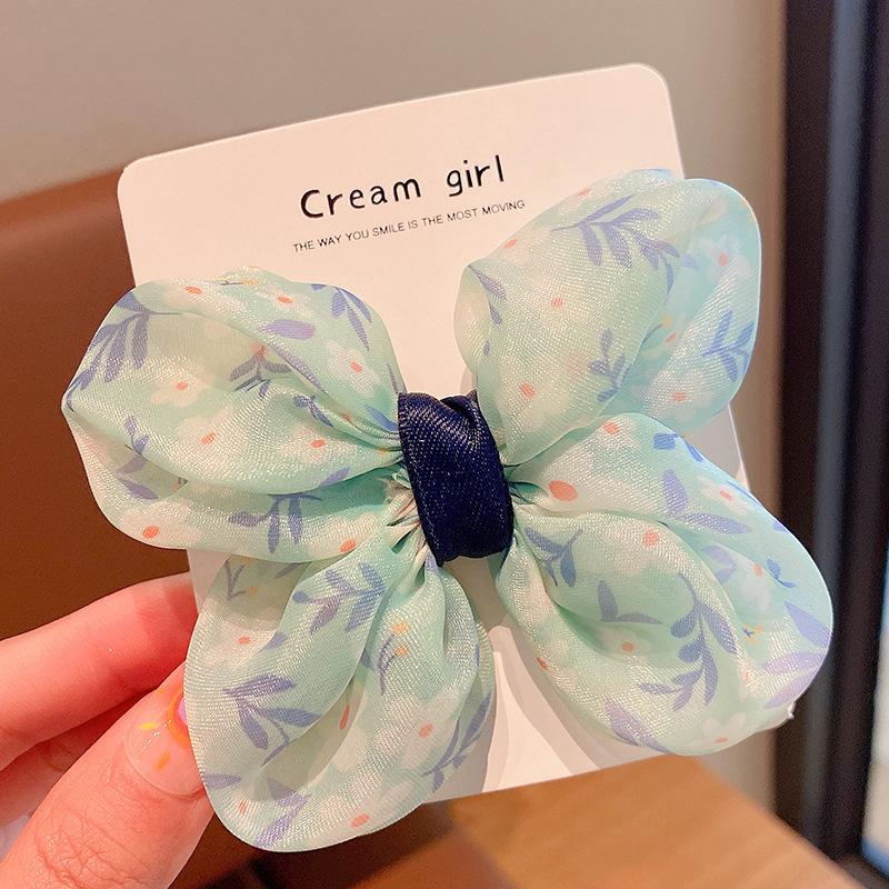 Children'S Bow Hairpin Little Girl Cute Mesh Hairpin Headgear Summer Mori Fairy Beautiful Woman Children'S Clip Hair Accessories
