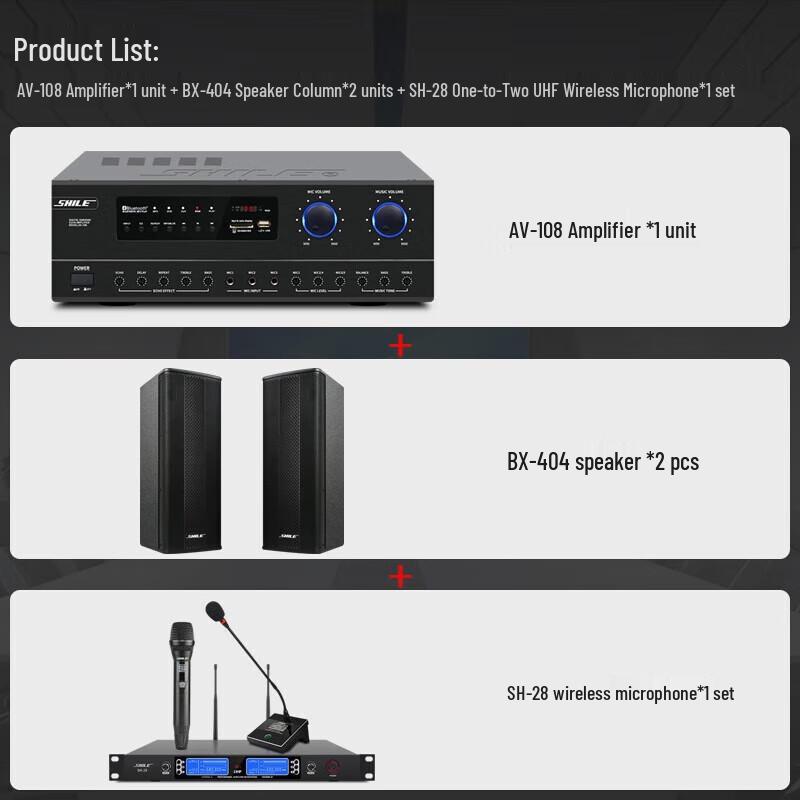 SHILE AV108 Conference Speaker & Amplifier System CN plug (adapter included)