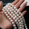 1String, White Natural Freshwater Pearls, Handmade Round Pearl Beads, 10-11 Mm, for DIY Necklace Accessories, Jewelry Making, Women Gift, 36 Cm