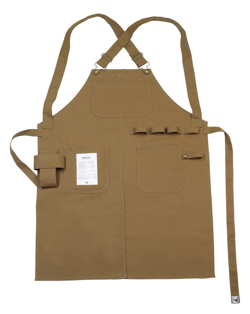 KAPITÁN JELEŇ Kempovací zástěra, závěsná šerpa, univerzální velikost, padne většině pracovních zástěr, nehořlavá látka, hnědá kachna, nehořlavý materiál, typ X, UP-2694