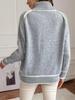 Autumn Winter Women's High Neck Color Block Raglan Sleeve Loose Sweater