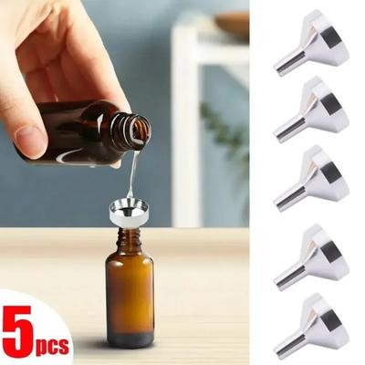 5pcs Mini Metal Small Funnel, Perfume Dispenser, Toner Make-Up Water Dispenser, Liquid Dispenser