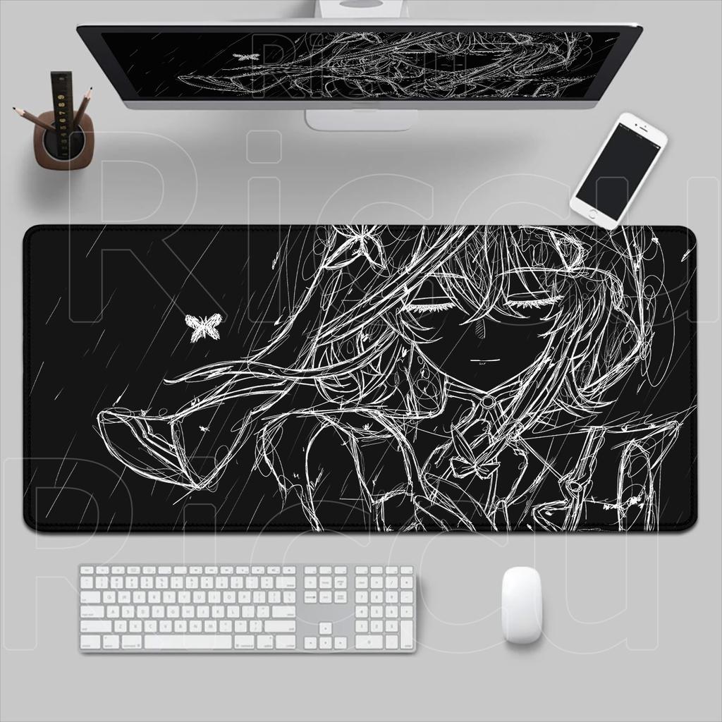 HD Printing Pretty Thread Draft Girl Laptop Mousepad PC Gaming Mouse Pad Computer Mouse Mat Non-slip Carpet Keyboard Mat Deskmat
