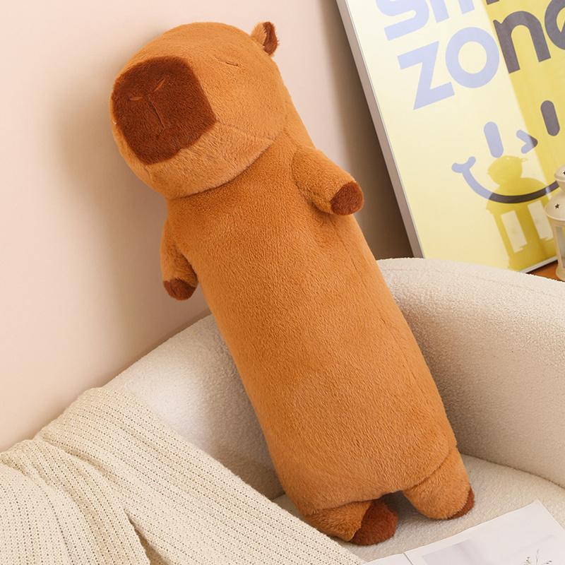 

120cm Cartoon Strip Giant Capybara Plush Doll Pillow High Quality Soft Capybara Plush Toy Warm Hug For Girlfriend Birthday Gift about 90cm