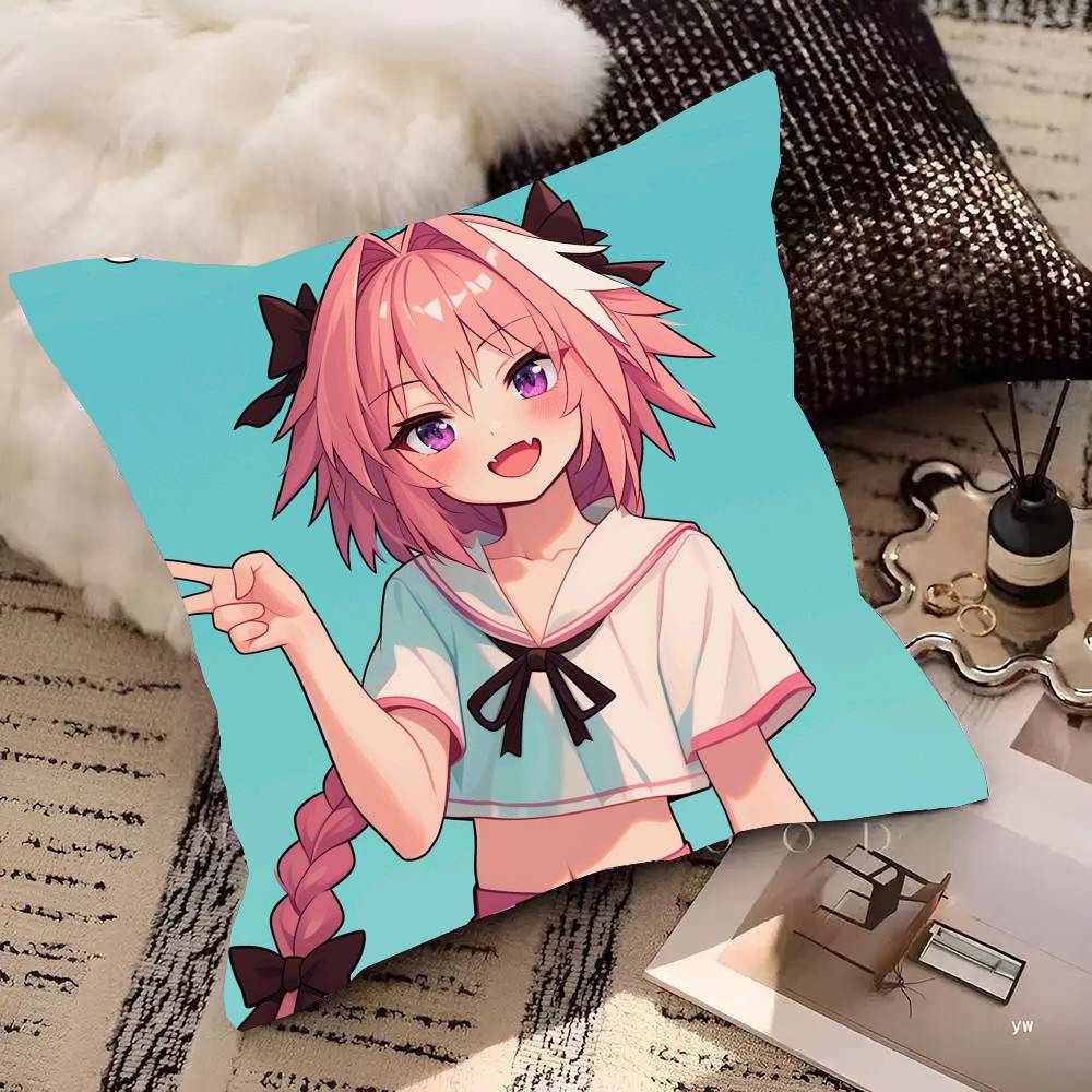 Astolfo Anime Fate Pillow Case Fashion Square Pillowcase Bedroom Sofa Room Ins Decoration Leisure