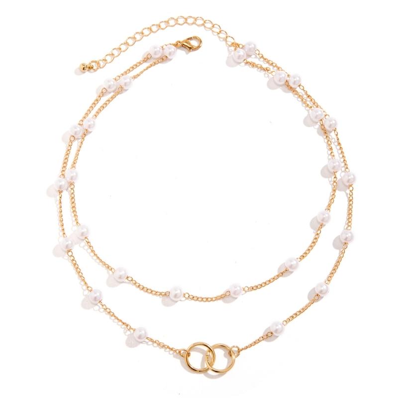 Chic Multi Layer Necklace Featuring High Quality Metal Sequins And Imitation Pearls Ideal For Trendy Occasions