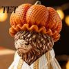 Unique Fall Gifts for Cow Lovers Halloween Highland Figurine, Resin Statue with Pumpkin Mug, Rustic Kitchen Countertop Decor Farmhouse Tabletop