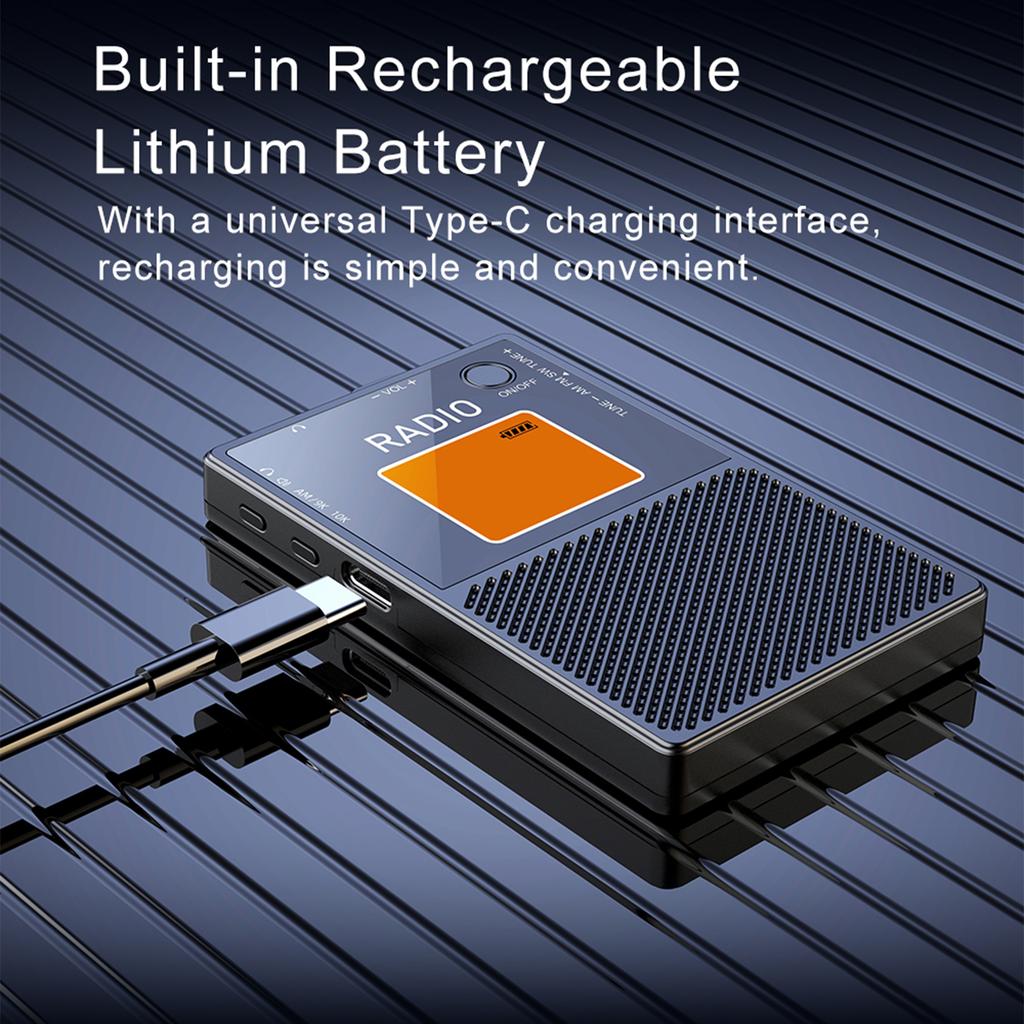 Mini Portable Radio AM FM SW Pocket Transistor Radio Stereo Sound Speaker with LCD Backlight Screen Rechargable Digital Radio