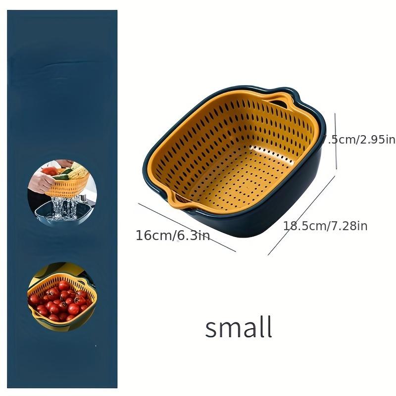Double layer vegetable washing basin, drain basket, kitchen, fruit tray, living room, household vegetable basket, water filter