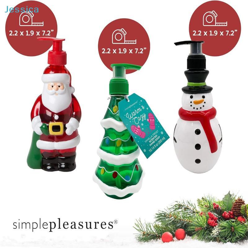 Christmas Theme Soap Dispenser Santatreesnowman Shaped Liquid Hand Soap Bottles