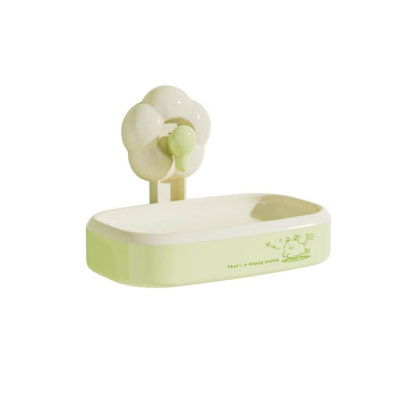 Flower Suction Cup Soap Box, Household Wall-mounted Non-drilling Bathroom Soap Draining Rack, Bathroom Soap Box
