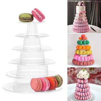 4/6 Layer Macaron Display Stand Cupcake Tower Cake Stand PVC Tray Family Wedding Birthday Cake Decoration Tools Baking Utensils