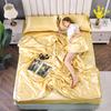 Luxury Summer Quilts Soft Emulation Silky Satin Quilted Quilt Machine Washable Air-conditioning Comforter Bedspread Thin Blanket