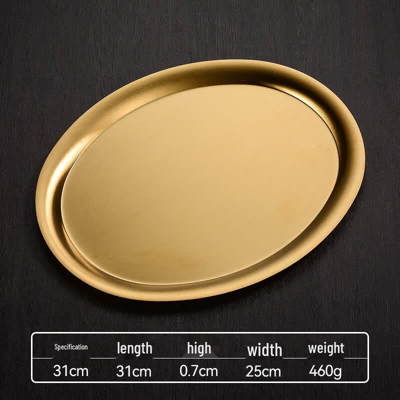 

ZISIZ Stainless Steel 3-Compartment Oval Serving Platter