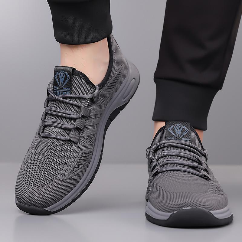 Lace Designer Breathable Mesh Shoes For Men Spring Summer New Casual Sneakers Male Fashion Solid Color Sports Shoes Man