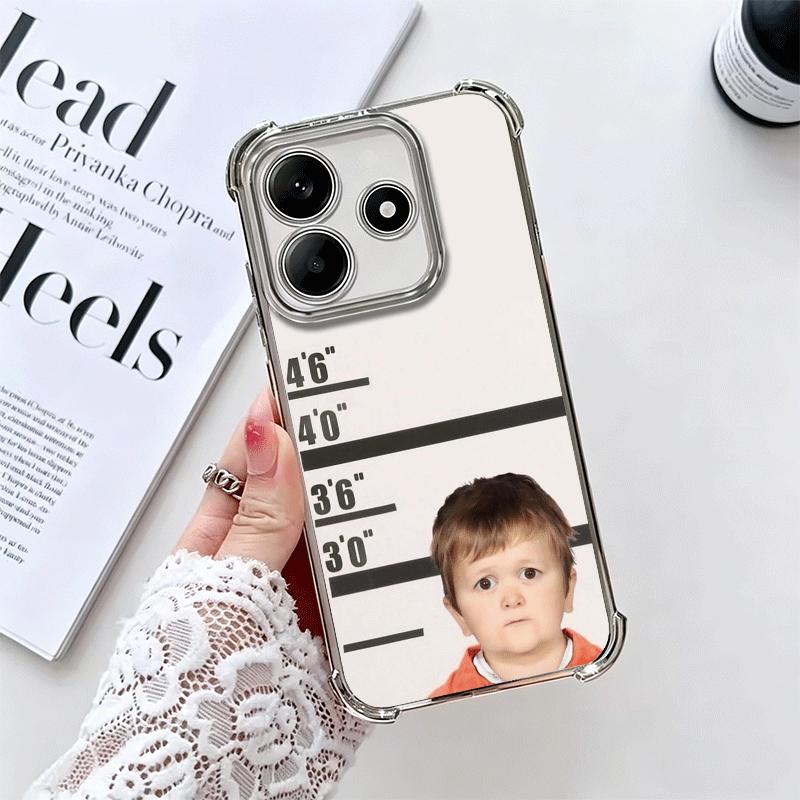 Funny Babaite Hasbulla Plating Phone Case For Xiaomi Redmi Note 14 15 Pro Plus 13 12 11 11S 11T 10 9S 9 5G Anti-Fall Airabag Cov
