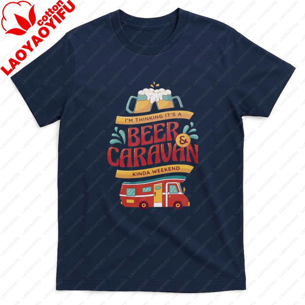 

Beer Caravan Summer Casual Men TShirt Cotton Short Sleeve Fashion Tee for Weekend Party Gift Idea Aesthetic T Shirt S
