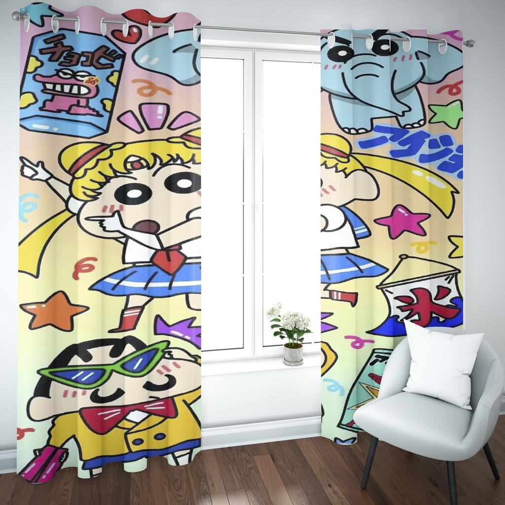 Cartoon Crayon Shin-chan Curtain Home Printing Curtains Living Room Children Bedroom Style Decoration Window Blackout