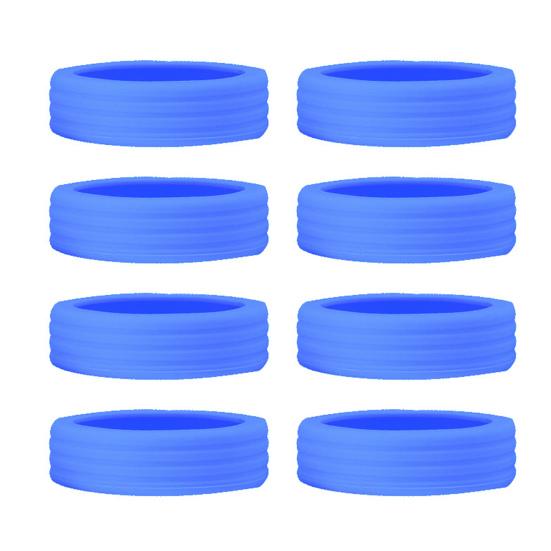 

8 шт. Защита для колес багажа Однотонный силиконовый защитный чехол для колес чемодана Снижение шума и амортизация синий