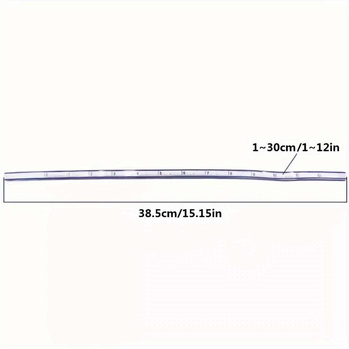 

1 шт. Гибкая линейка для черчения и дизайна - двойная шкала, многофункциональный пластиковый инструмент для использования в офисе и школе синий